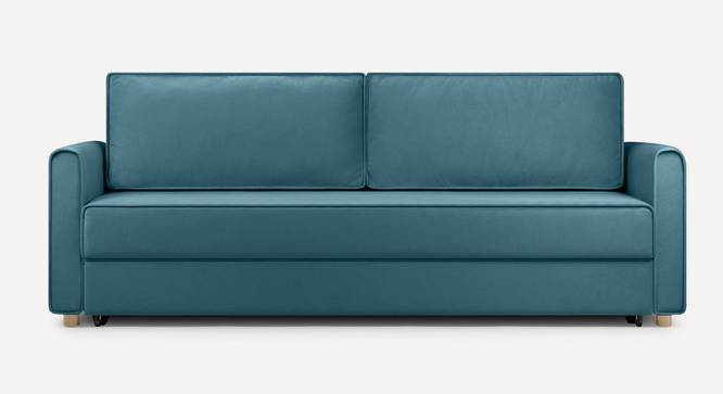 Flycon 3 Seater Pull Out Sofa Cum Bed In Blue Colour (Teal Blue) by Urban Ladder - Design 1 Side View - 854085