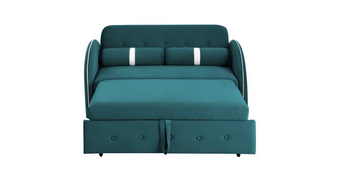 Jayen 3 Seater Pull Out Sofa Cum Bed In Grey Colour (Teal Blue) by Urban Ladder - Design 1 Side View - 854095