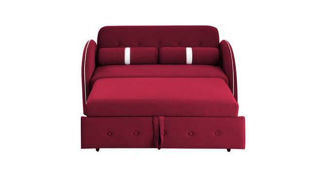 Jayen 2 Seater Pull Out Sofa Cum Bed In Grey Colour (Maroon) by Urban Ladder - Design 1 Side View - 854106