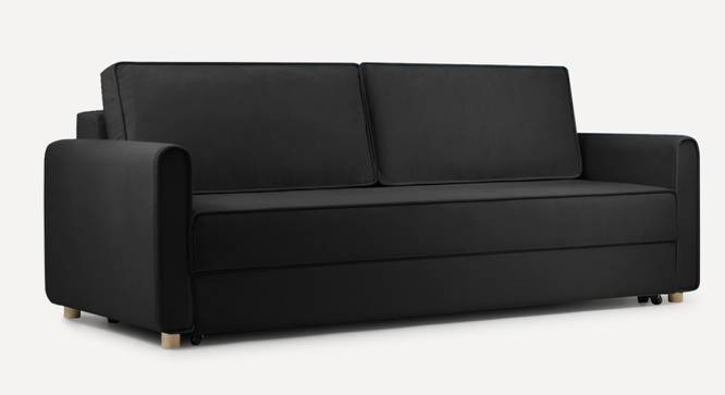 Flycon 3 Seater Pull Out Sofa Cum Bed In Blue Colour (Black) by Urban Ladder - Front View Design 1 - 854109