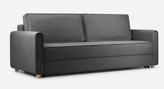 Flycon 3 Seater Pull Out Sofa Cum Bed In Blue Colour (Dark Grey) by Urban Ladder - Front View Design 1 - 854117