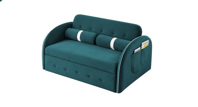 Jayen 3 Seater Pull Out Sofa Cum Bed In Grey Colour (Teal Blue) by Urban Ladder - Front View Design 1 - 854130
