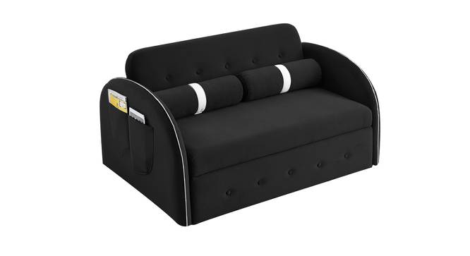 Jayen 3 Seater Pull Out Sofa Cum Bed In Grey Colour (Black) by Urban Ladder - Front View Design 1 - 854134