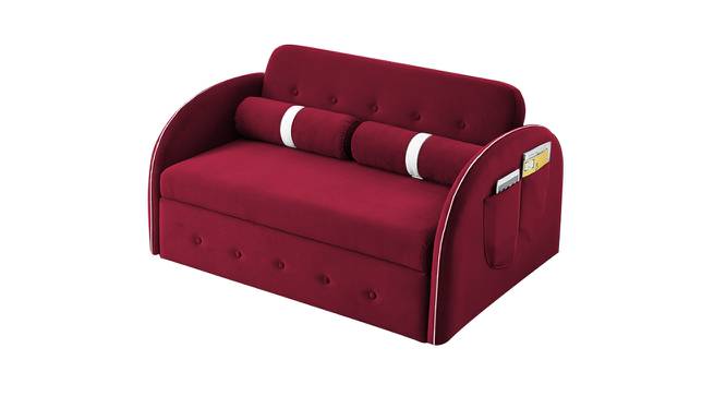 Jayen 3 Seater Pull Out Sofa Cum Bed In Grey Colour (Maroon) by Urban Ladder - Front View Design 1 - 854138