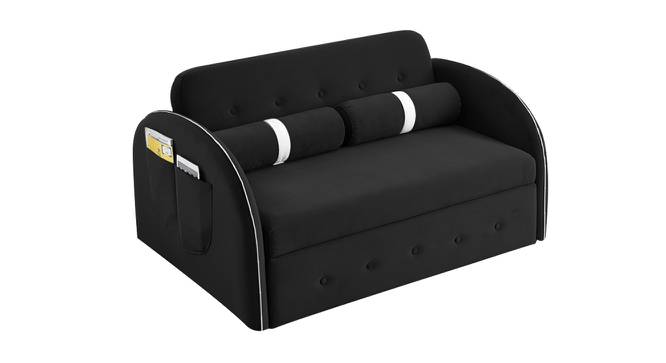 Jayen 2 Seater Pull Out Sofa Cum Bed In Grey Colour (Black) by Urban Ladder - Front View Design 1 - 854146