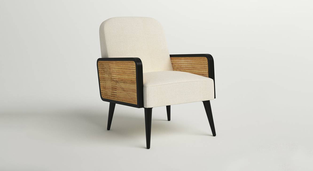 Haden Fabric Accent Chair in Grey Colour Urban Ladder