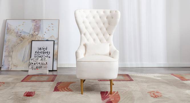 Jayeh High Back Chair in Black Colour (Cream) by Urban Ladder - Design 1 Side View - 854242