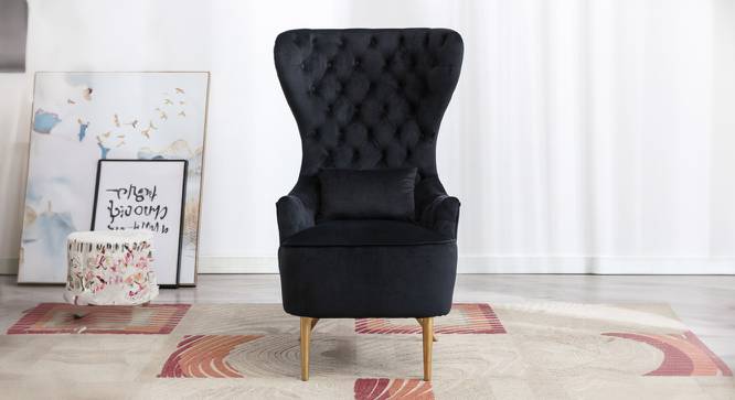 Jayeh High Back Chair in Black Colour (Black) by Urban Ladder - Design 1 Side View - 854244