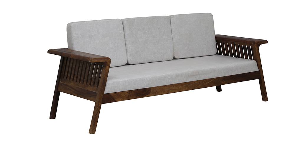 Oak Craft  Wooden Sofa - Provincial Teak (Offwhite) (1-seater Custom Set - Sofas, None Standard Set - Sofas, Regular Sofa Size, Regular Sofa Type, Solid_Wood Sofa Material, Off-White) by Urban Ladder - - 
