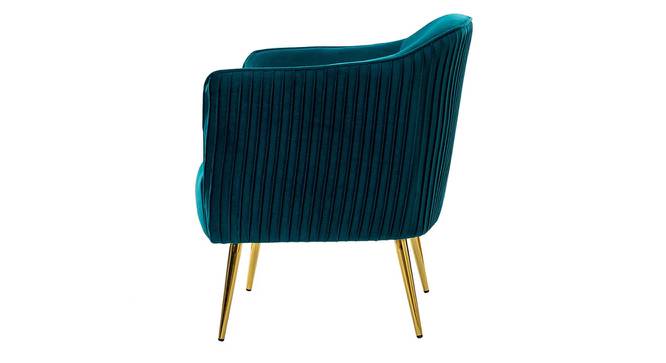 Celeo Velvet Accent Chair in Teal Blue Colour (Teal Blue) by Urban Ladder - Design 1 Side View - 854438