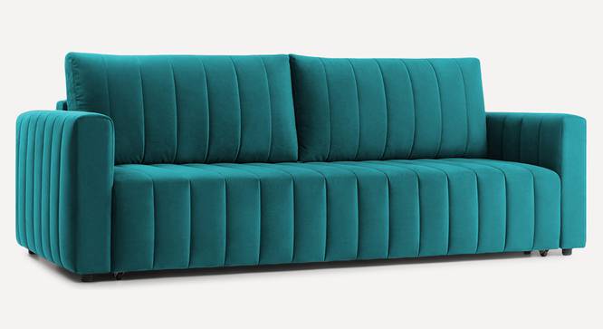 Beliss 3 Seater Pull Out Sofa Cum Bed ith storage In Orange Colour (Teal Blue) by Urban Ladder - Front View Design 1 - 854449