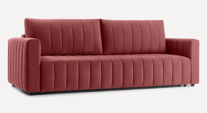 Beliss 3 Seater Pull Out Sofa Cum Bed ith storage In Orange Colour (Pink) by Urban Ladder - Front View Design 1 - 854453