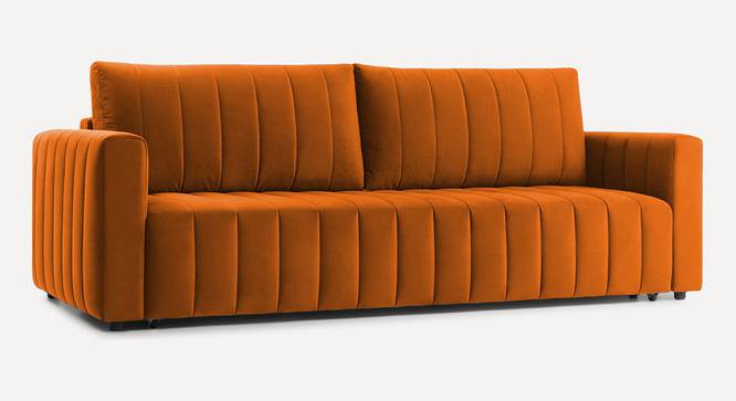 Beliss 3 Seater Pull Out Sofa Cum Bed ith storage In Orange Colour (Orange) by Urban Ladder - Front View Design 1 - 854454