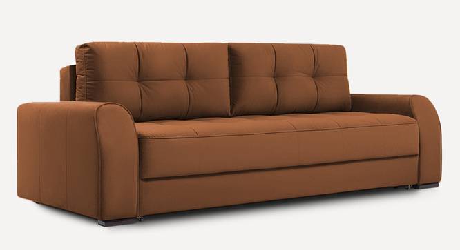 Calliro 3 Seater Pull Out Sofa Cum Bed with storage In Navy Blue Colour (Brown) by Urban Ladder - Front View Design 1 - 854476