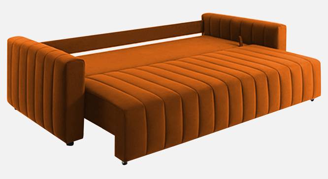 Beliss 3 Seater Pull Out Sofa Cum Bed ith storage In Orange Colour (Orange) by Urban Ladder - Ground View Design 1 - 854480