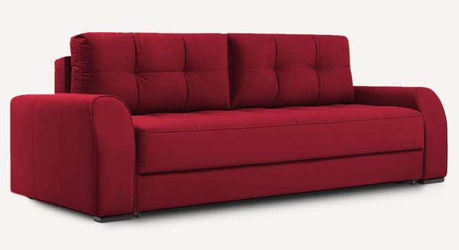 Calliro 3 Seater Pull Out Sofa Cum Bed with storage In Navy Blue Colour (Maroon) by Urban Ladder - Front View Design 1 - 854481