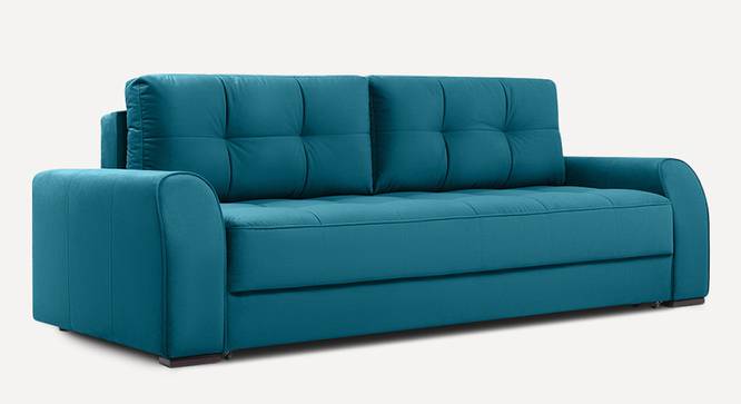 Calliro 3 Seater Pull Out Sofa Cum Bed with storage In Navy Blue Colour (Teal Blue) by Urban Ladder - Front View Design 1 - 854485