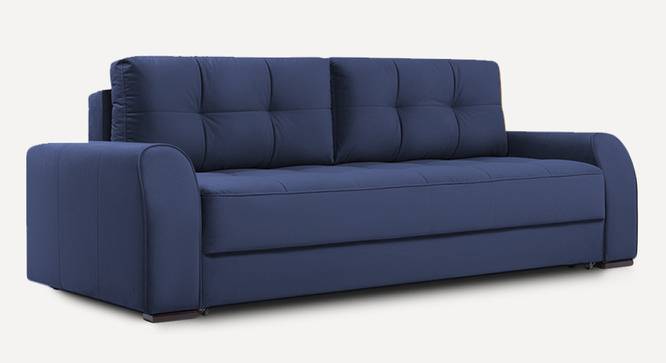 Calliro 3 Seater Pull Out Sofa Cum Bed with storage In Navy Blue Colour (Navy Blue) by Urban Ladder - Front View Design 1 - 854487