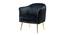 Celeo Velvet Accent Chair in Teal Blue Colour (Black) by Urban Ladder - Front View Design 1 - 854491