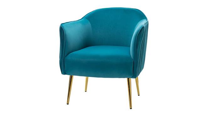 Celeo Velvet Accent Chair in Teal Blue Colour (Blue) by Urban Ladder - Front View Design 1 - 854494