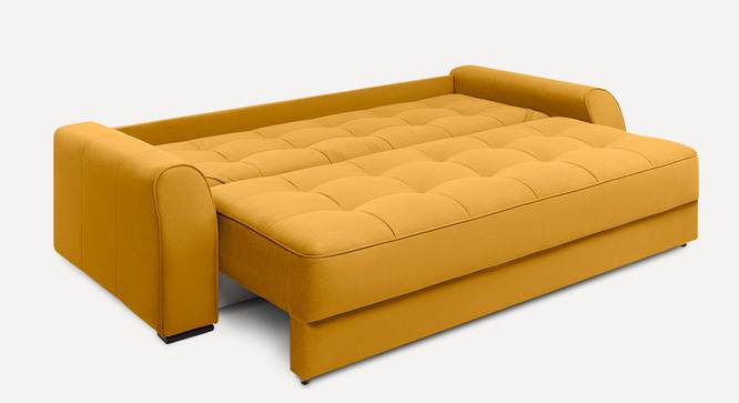 Calliro 3 Seater Pull Out Sofa Cum Bed with storage In Navy Blue Colour (Yellow) by Urban Ladder - Ground View Design 1 - 854500