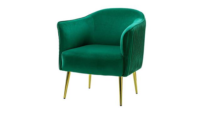 Celeo Velvet Accent Chair in Teal Blue Colour (Green) by Urban Ladder - Front View Design 1 - 854501