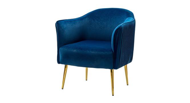 Celeo Velvet Accent Chair in Teal Blue Colour (Navy Blue) by Urban Ladder - Front View Design 1 - 854506