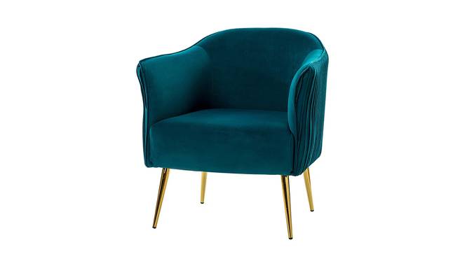Celeo Velvet Accent Chair in Teal Blue Colour (Teal Blue) by Urban Ladder - Front View Design 1 - 854512