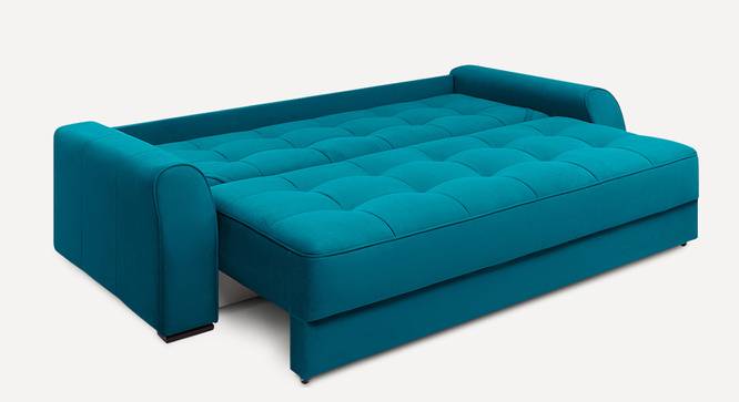Calliro 3 Seater Pull Out Sofa Cum Bed with storage In Navy Blue Colour (Teal Blue) by Urban Ladder - Ground View Design 1 - 854514