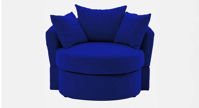 Cloro Velvet Accent Chair in Black Colour (Navy Blue) by Urban Ladder - Front View Design 1 - 854518