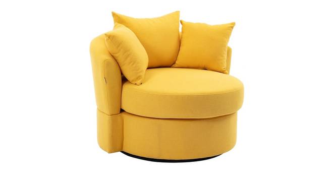Cloro Velvet Accent Chair in Black Colour (Yellow) by Urban Ladder - Front View Design 1 - 854520