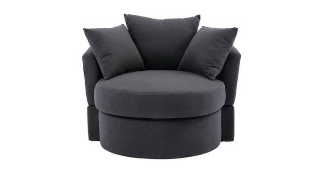 Cloro Velvet Accent Chair in Black Colour (Dark Grey) by Urban Ladder - Front View Design 1 - 854522