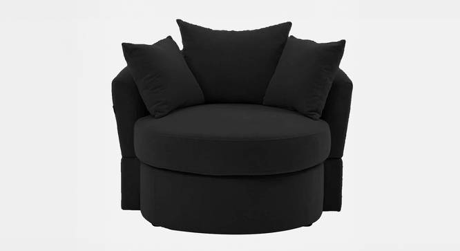 Cloro Velvet Accent Chair in Black Colour (Black) by Urban Ladder - Front View Design 1 - 854523