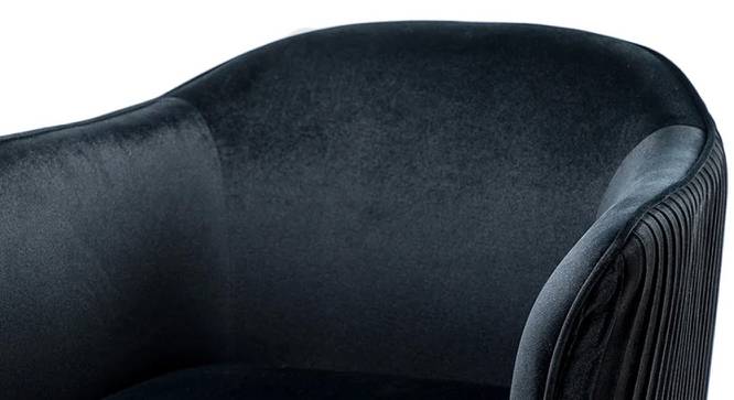 Celeo Velvet Accent Chair in Teal Blue Colour (Black) by Urban Ladder - Ground View Design 1 - 854524