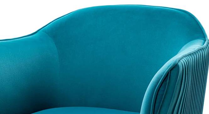 Celeo Velvet Accent Chair in Teal Blue Colour (Blue) by Urban Ladder - Ground View Design 1 - 854527
