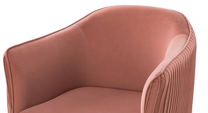Celeo Velvet Accent Chair in Teal Blue Colour (Dusty Rose) by Urban Ladder - Ground View Design 1 - 854534