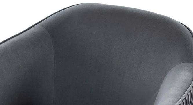 Celeo Velvet Accent Chair in Teal Blue Colour (Grey) by Urban Ladder - Ground View Design 1 - 854538
