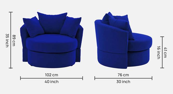 Cloro Velvet Accent Chair in Black Colour (Navy Blue) by Urban Ladder - Ground View Design 1 - 854545