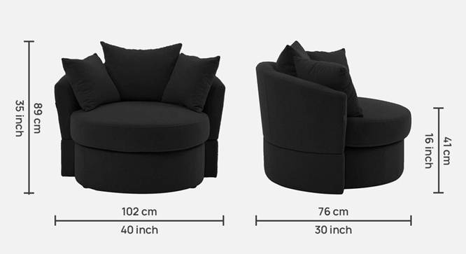 Cloro Velvet Accent Chair in Black Colour (Black) by Urban Ladder - Ground View Design 1 - 854549