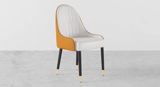 Danaja Accent Chair in Cream & Orange Colour Set 2 (Cream & Orange) by Urban Ladder - Front View Design 1 - 854560