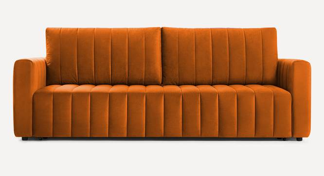 Beliss 3 Seater Pull Out Sofa Cum Bed ith storage In Orange Colour (Orange) by Urban Ladder - Design 1 Side View - 854565