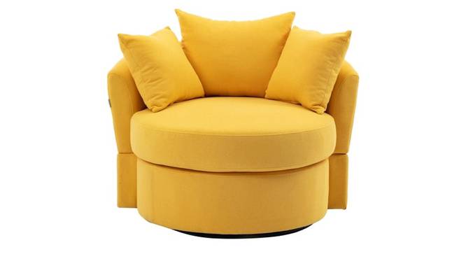 Cloro Velvet Accent Chair in Black Colour (Yellow) by Urban Ladder - Design 1 Side View - 854571
