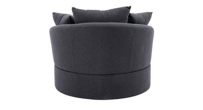 Cloro Velvet Accent Chair in Black Colour (Dark Grey) by Urban Ladder - Design 1 Side View - 854572