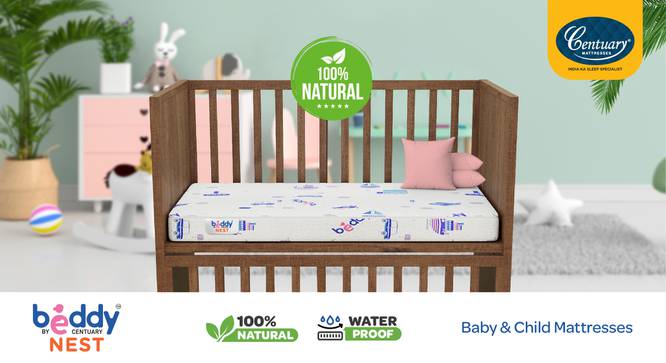 Beddy Nest Natural Mattress (4 in Mattress Thickness (in Inches), 39 x 22 in Mattress Size) by Urban Ladder - - 