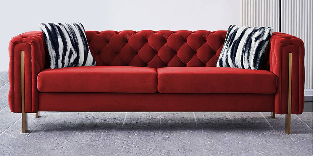 Belarus Fabric Sofa (Red) by Urban Ladder - - 