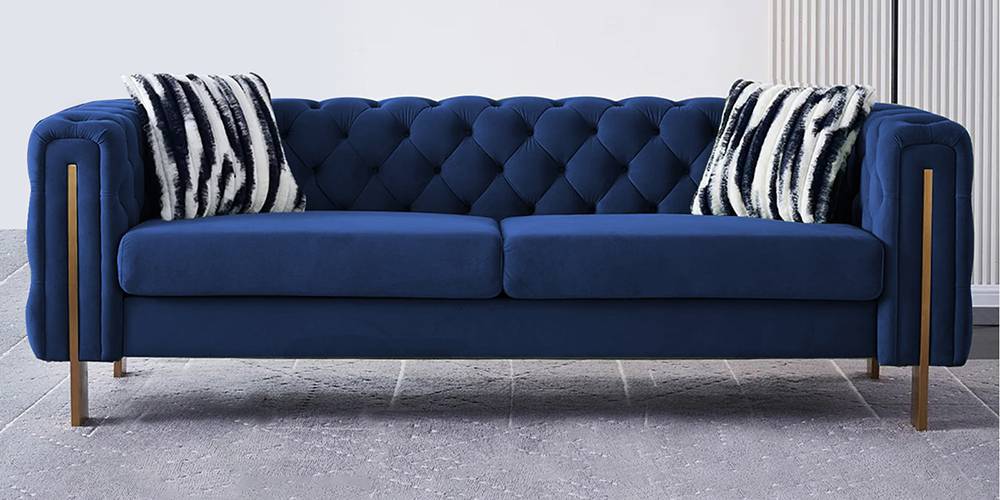 Belarus Fabric Sofa (Navy Blue) by Urban Ladder - - 