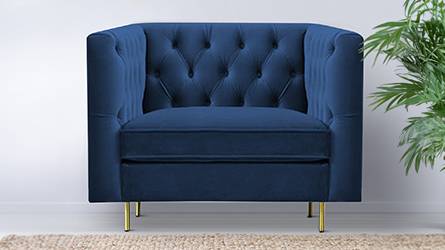 Caraven Fabric Sofa (Navy Blue) by Urban Ladder - - 