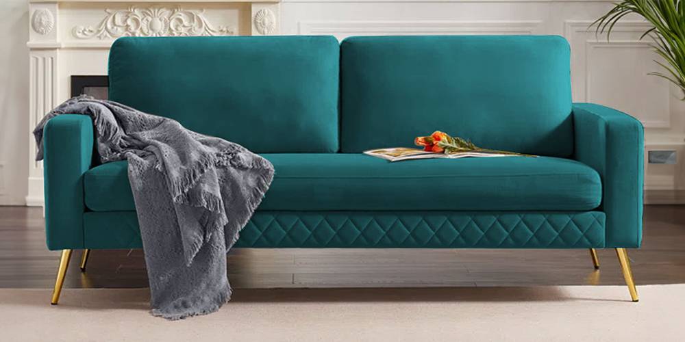 Hilda Fabric Sofa (Teal Blue) by Urban Ladder - - 