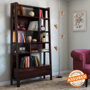 Bookshelf In Bhopal Design Alberto Solid Wood Bookshelf in Mahogany Finish