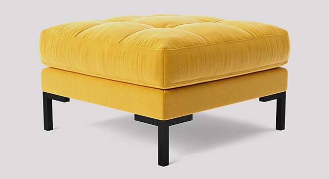 Lano Ottoman Color in Dark Grey (Yellow) by Urban Ladder - Front View Design 1 - 856037